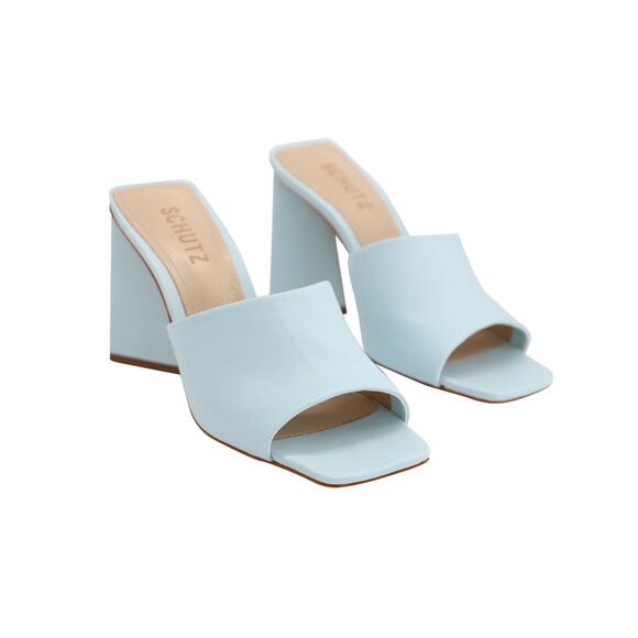 Schutz Lizah Sandals in Blue Nappa Leather